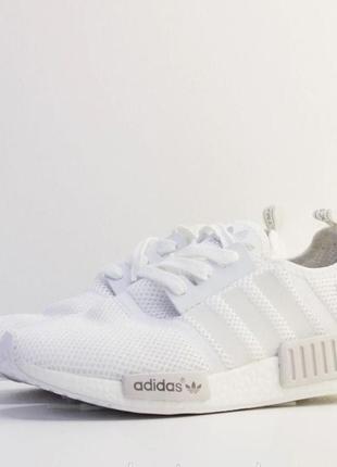 Кросівки жіночі adidas nmd r1 runner premium, білі (адіас нмд, адидаси, люкс якість)