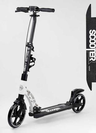 Самокат двоколісний з амортизацією та дисковим гальмом best scooter 56196