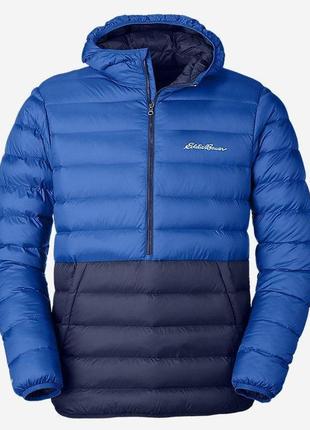 Мужской пуховый анорак eddie bauer men's cirruslite down pullover ultramarine3 фото