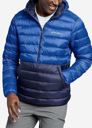 Мужской пуховый анорак eddie bauer men's cirruslite down pullover ultramarine1 фото