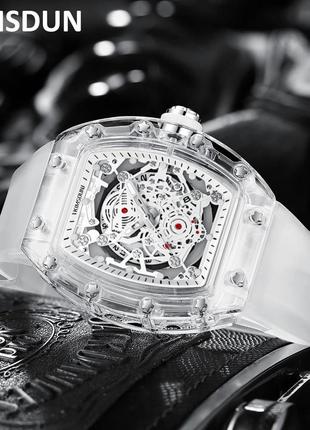 Kimsdun-стильний спортивний годинник зі скелетом, водонепроникний, аналоговий кварцовий наручний годинник3 фото