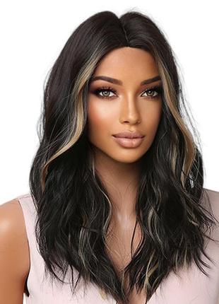 Перука dark brown, натуральне синтетичне волосся