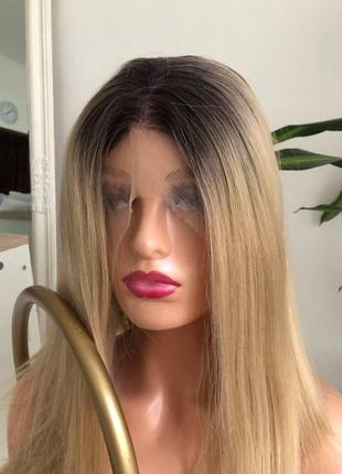 Парик kitto hair омбре русый удлиненное каре, система замещения волос8 фото