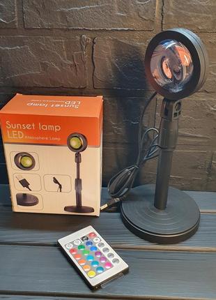 Светильник проекционный sunset lamp rgb с пультом на штативе usb проектор