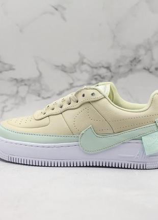 Кроссовки женские nike air force 1 jester, бежевые (найк аир форс, найки, кросівки)1 фото