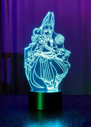 3d ночник genshin impact "тигнари" (увеличенное изображение)+ сетевой адаптер + батарейки  3dtoyslamp