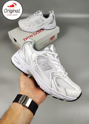 Женские кроссовки new balance 530 white silver