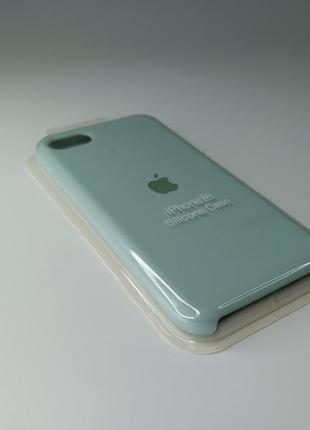 Чехол силиконовый silicone case для iphone 7 / 8 с матовой поверхностю микрофибра внутри бирюзовый цвет6 фото