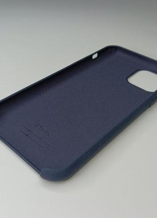 Чехол силиконовый silicone case для iphone 11 pro с матовой поверхностю микрофибра внутри темно-синий цвет5 фото