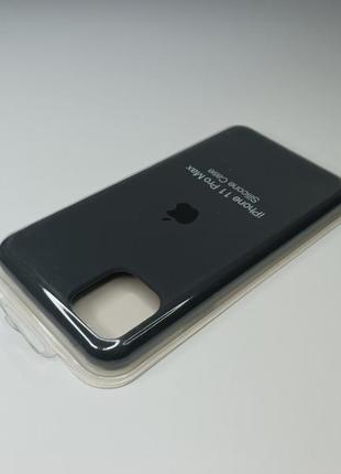 Чехол силиконовый silicone case для iphone 11 pro max с матовой поверхностю микрофибра внутри серый3 фото
