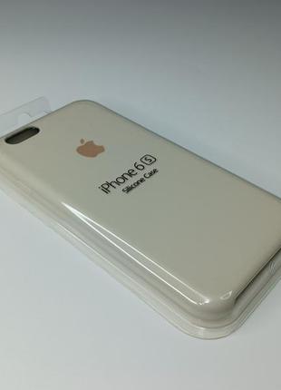 Чехол силиконовый silicone case для iphone 6 / 6s с матовой поверхностю микрофибра внутри молочный