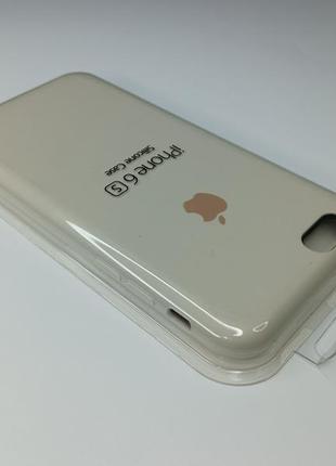 Чохол силіконовий silicone case для iphone 6/6s з матовою поверхнею мікрофібра всередині молочний4 фото