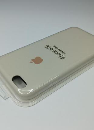 Чохол силіконовий silicone case для iphone 6/6s з матовою поверхнею мікрофібра всередині молочний3 фото