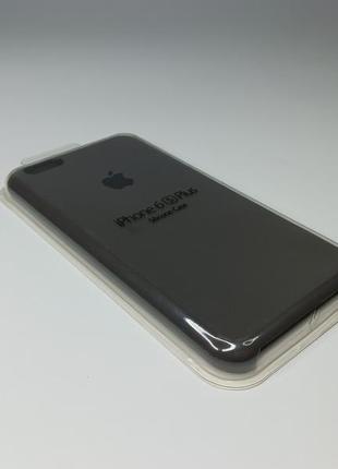 Чохол силіконовий silicone case для iphone 6 plus з матовою поверхнею мікрофібра всередині сірий