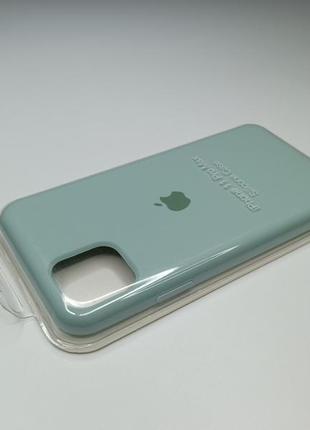 Чехол силиконовый silicone case для iphone 11 pro max с матовой поверхностю микрофибра внутри бирюзовый2 фото
