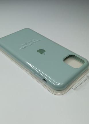 Чехол силиконовый silicone case для iphone 11 pro max с матовой поверхностю микрофибра внутри бирюзовый3 фото