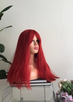 Парик kitto hair красный с челкой