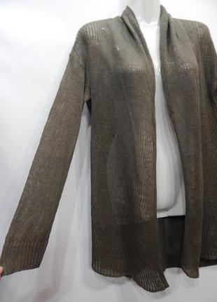 Кофта (кардиган) легкая женская трикотажная лен uniqlo 46-48 р.115кл (только в указанном размере, только 1)4 фото