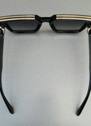 Окуляри в стилі louis vuitton жіночі сонцезахисні окуляри великі чорні з золотом5 фото