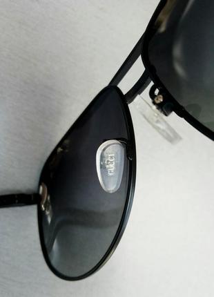 Gucci очки мужские солнцезащитные черные с золотом поляризированые9 фото