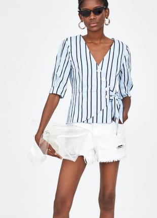 Бавовняний топ на запах zara