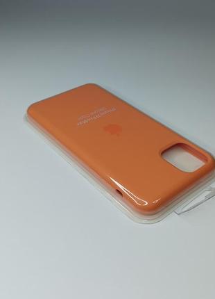Чехол силиконовый silicone case для iphone 11 pro max с матовой поверхностю микрофибра внутри оранжевый3 фото