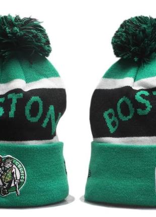 Вязаные зимние шапки с логотипами nba boston celtics