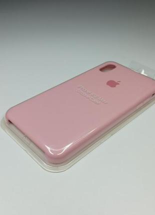 Чехол силиконовый silicone case для iphone xs max с матовой поверхностю микрофибра внутри пудровый цвет