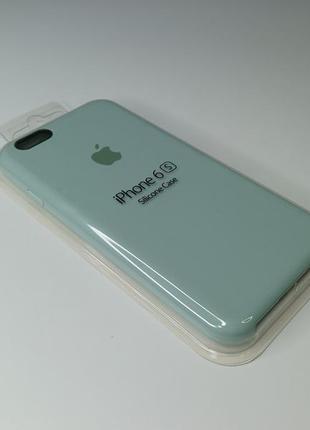 Чохол силіконовий silicone case для iphone 6/6s з матовою поверхнею мікрофібра всередині бірюзовий