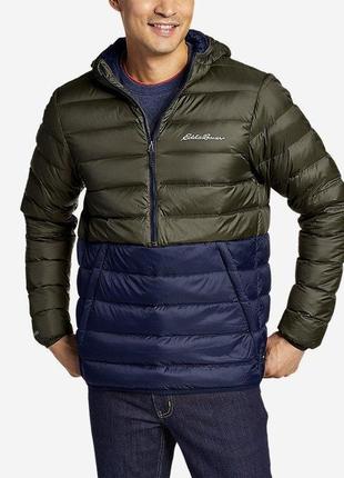 Чоловічий пуховий анорак eddie bauer men's cirruslite down pullover dk loden