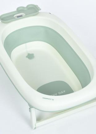 Ванночка me 1140 t-control 2 green-gray дитяча,з термом.,силікон,складана 83,8*52,6*23,сіро-зелений.