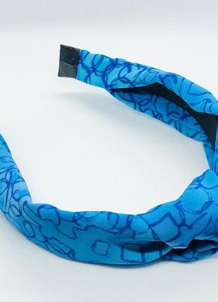 Обруч/ободок чалма  для волосся  блакитний