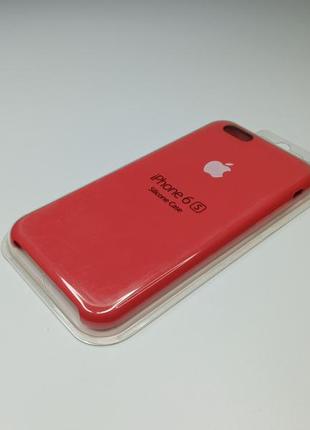 Чехол силиконовый silicone case для iphone 6 / 6s с матовой поверхностю микрофибра внутри красный