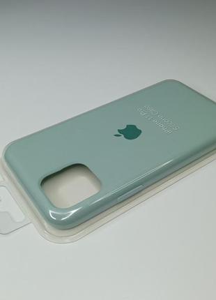 Чохол силіконовий silicone case для iphone 11 pro з матовою поверхнею мікрофібра всередині бірюзовий колір3 фото