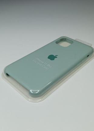 Чохол силіконовий silicone case для iphone 11 pro з матовою поверхнею мікрофібра всередині бірюзовий колір