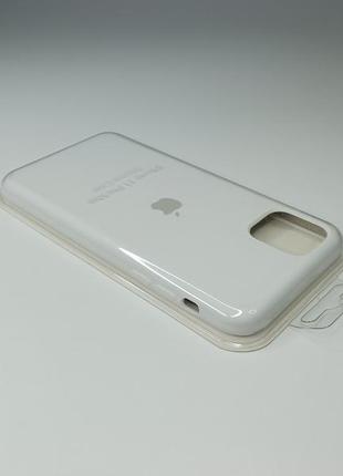 Чехол силиконовый silicone case для iphone 11 pro max с матовой поверхностю микрофибра внутри белый2 фото