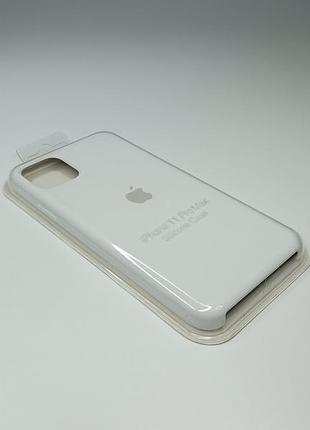 Чехол силиконовый silicone case для iphone 11 pro max с матовой поверхностю микрофибра внутри белый