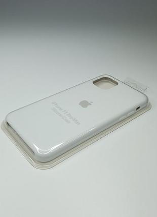 Чохол силіконовий silicone case для iphone 11 pro max з матовою поверхнею мікрофібра всередині білий4 фото