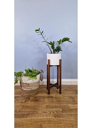 Підставка під вазон з натурального дерева коричневого кольору wooddecor середня