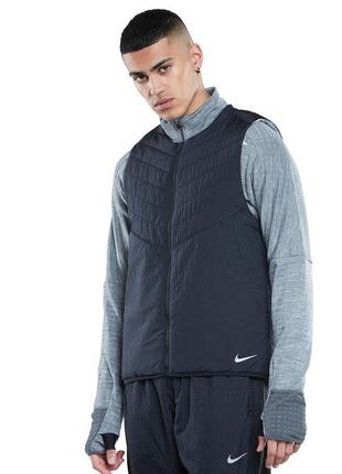 Nike men's aerolayer thermal running vest full-zip чоловіча легка жилетка