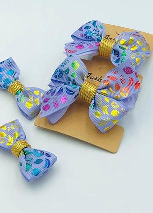 Набір аксесуарів для дівчинки прикраси для волосся набір подарунковий в бузкових кольорах