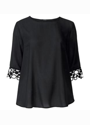 Женская блуза, черная туника, батал, euro 50, esmara, германия2 фото