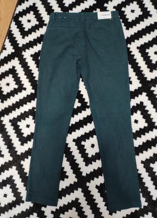 Брюки брюки мужские зеленые хаки немного зауженные снизу farah, размер s3 фото