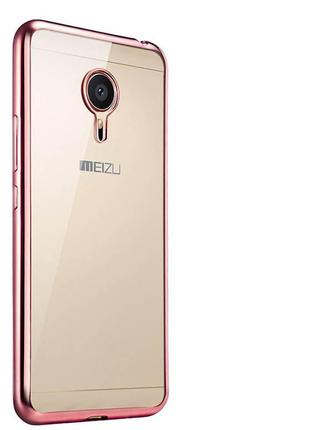 Силиконовый чехол с золотыми ободами для meizu m3 mini/m3/m3s