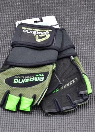Розпродаж - рукавички для фітнесу amazing black/green l (5121)2 фото