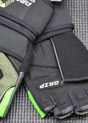 Розпродаж - рукавички для фітнесу amazing black/green l (5121)4 фото