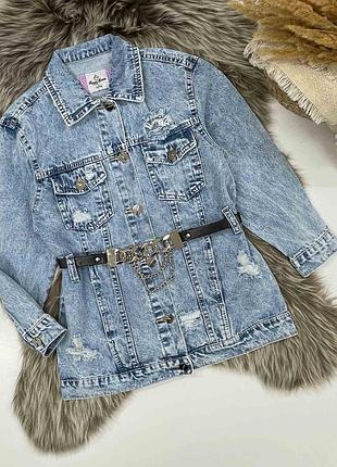 Суперовий подовжений джинсовий піджак, джинсівка на дівчинку