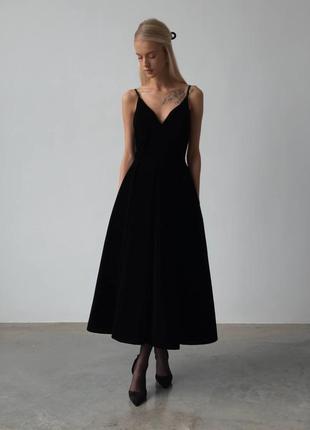 Вечірня сукня з оксамиту міді, довжина 120 см, колір бордо, чорний.2 фото