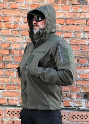Тактична куртка тактична софтшел хакі з липучками військова7 фото