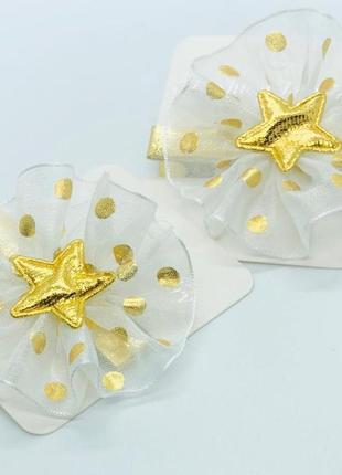 Новорічні заколки для волосся різдвяні прикраси святкові аксессуари для дівчинки заколка зірочка